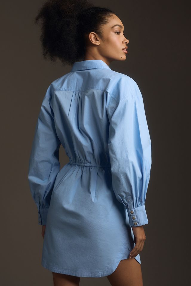Maeve Long-Sleeve Poplin Mini Shirt Dress #1