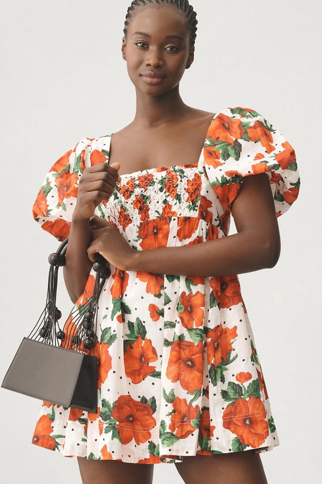 Maeve Square-Neck Smocked Babydoll Dress #3