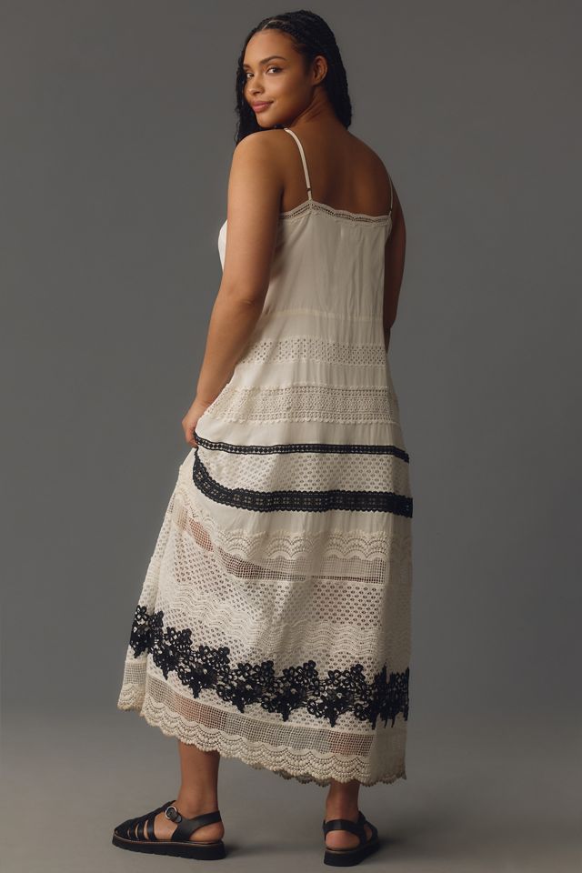 By Anthropologie Sleeveless V-Neck Lace Midi Dress | Anthropologie