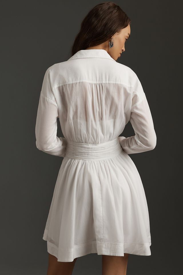 Maeve Long-Sleeve Mini Shirt Dress | Anthropologie
