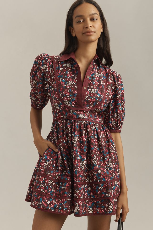 Anthropologie good Maeve Puff-Sleeved Mini Dress