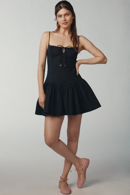 MAEVE SWEETHEART DROP-WAIST MINI DRESS 