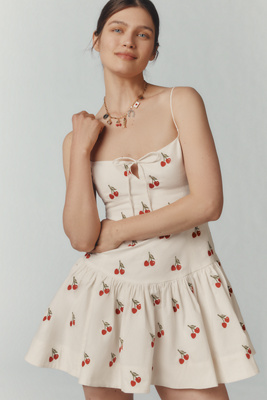 MAEVE SWEETHEART DROP-WAIST MINI DRESS 