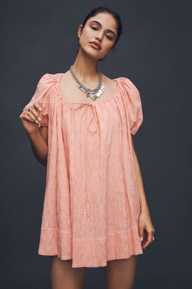 Maeve Scoop-Neck Mini Swing Dress | Anthropologie