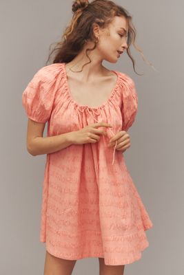 By Anthropologie Cowl-Neck Satin Mini Dress