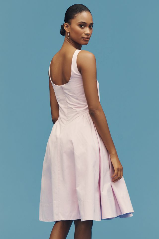 By Anthropologie Sleeveless Scoop-Neck Basque-Waist Midi Dress #1