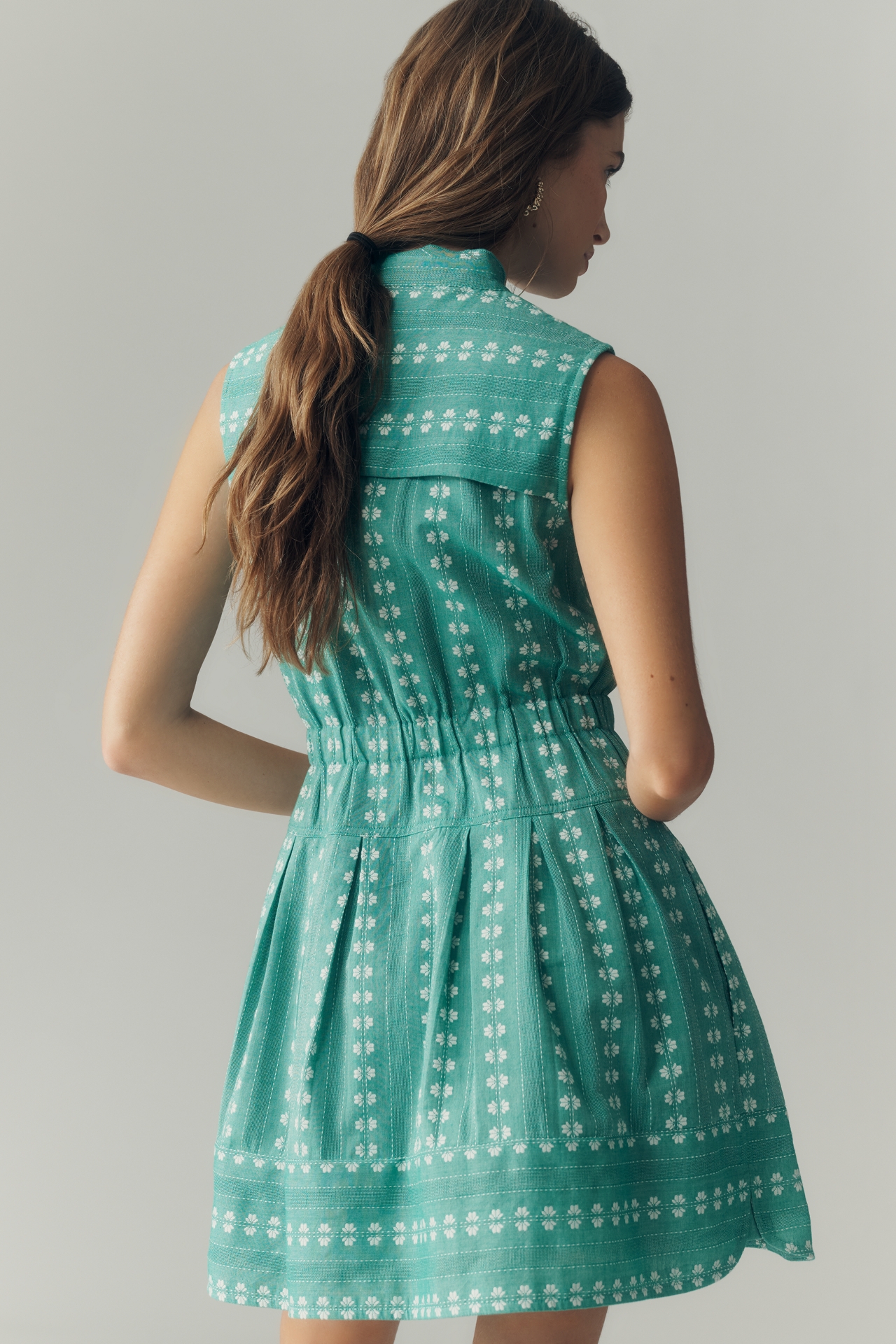 Maeve Sleeveless V-Neck Fit & Flare Shirtdress