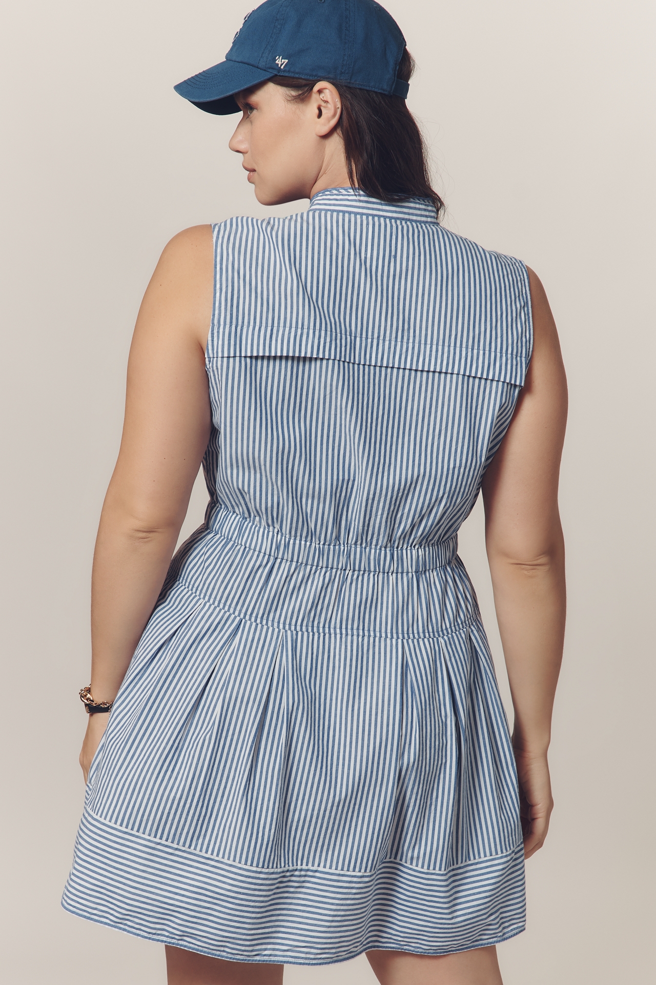 Maeve Sleeveless V-Neck Fit & Flare Shirtdress