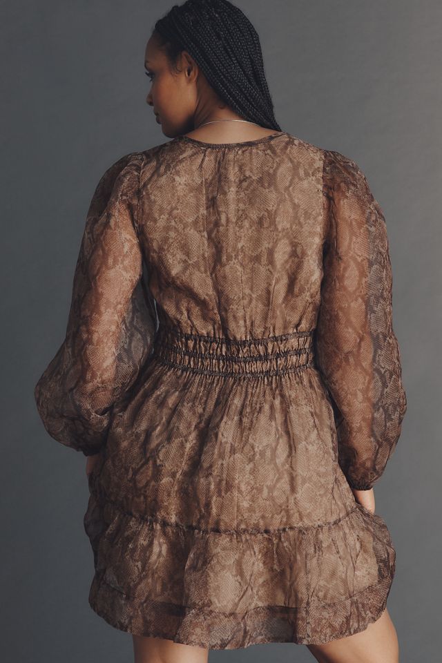The Somerset Long-Sleeve Organza Mini Dress #5