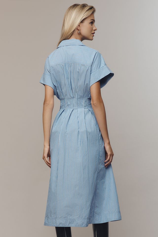 Pilcro Short-Sleeve Seamed Midi Shirt Dress #3