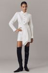 By Anthropologie Long-Sleeve Tie-Front Mini Shirt Dress