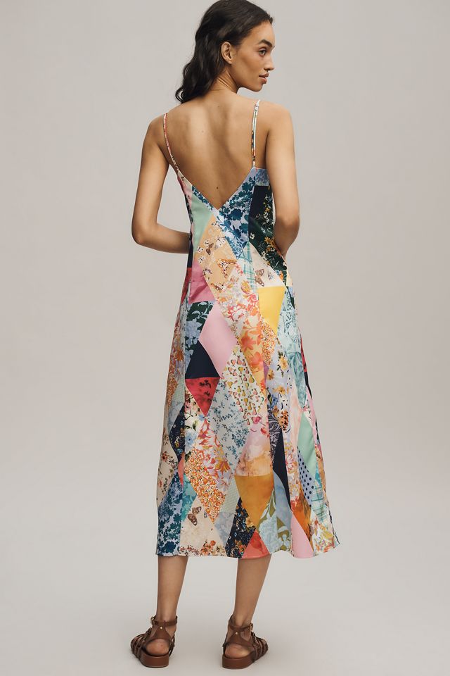 Maeve Patchwork V-Neck Midi Dress #3