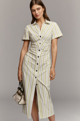 Pilcro Cotton Stretch Midi Shirt Dress