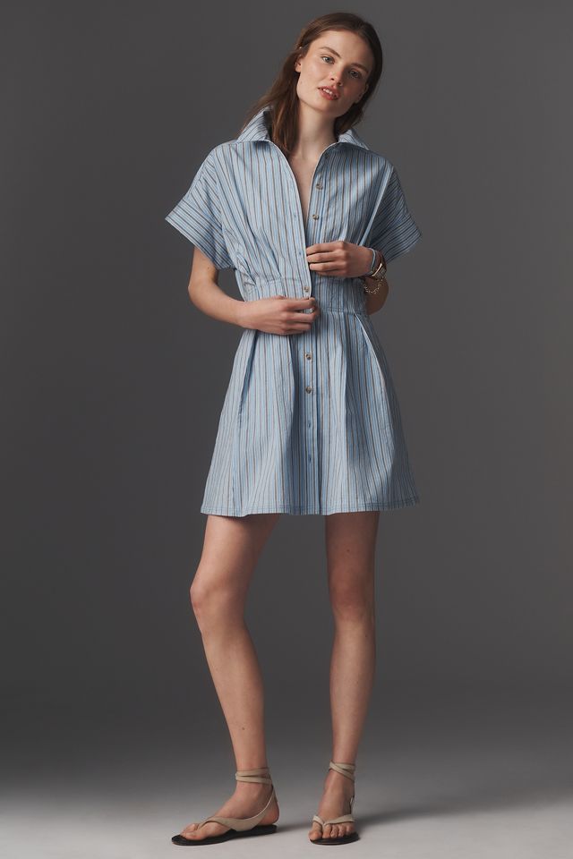 Pilcro Bobbi Short-Sleeve Waisted Dress | Anthropologie