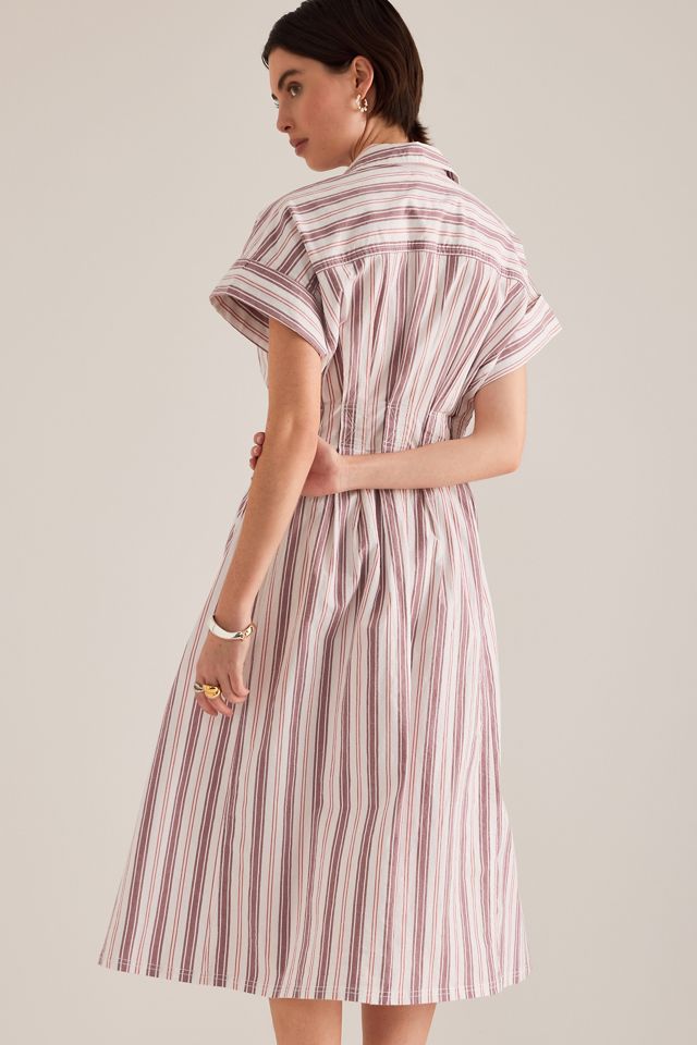 The Bobbie Short-Sleeve Fitted-Waist Midi Shirt Dress by Pilcro #5