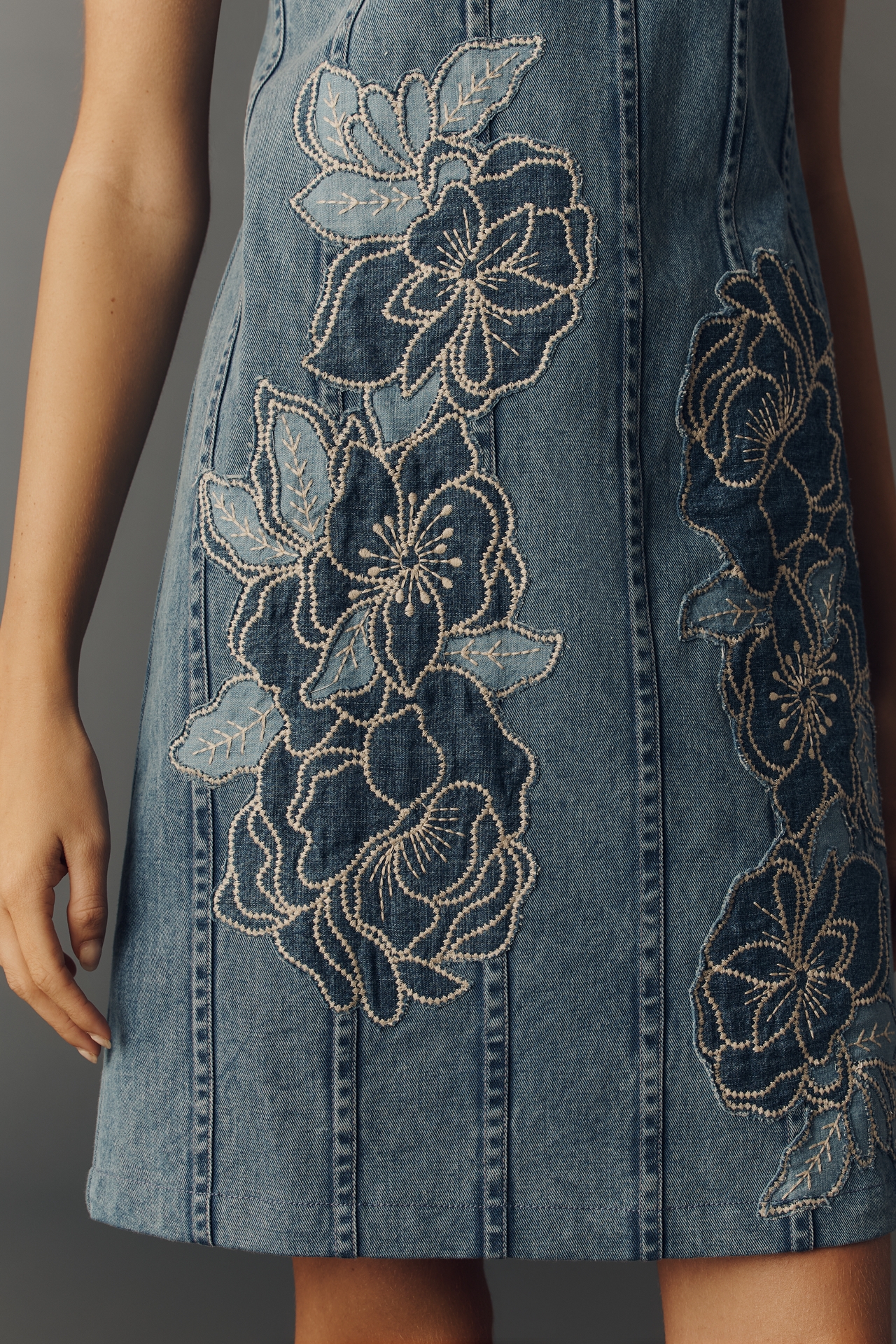 Maeve Deco Denim Halter Dress