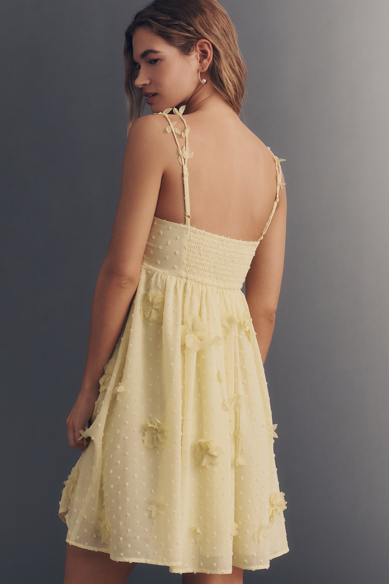 By Anthropologie 3D Floral Mini Dress