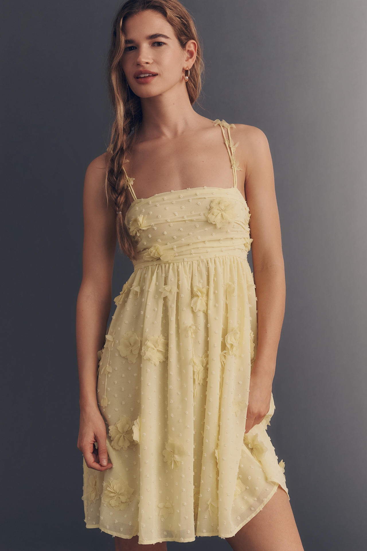 By Anthropologie 3D Floral Mini Dress