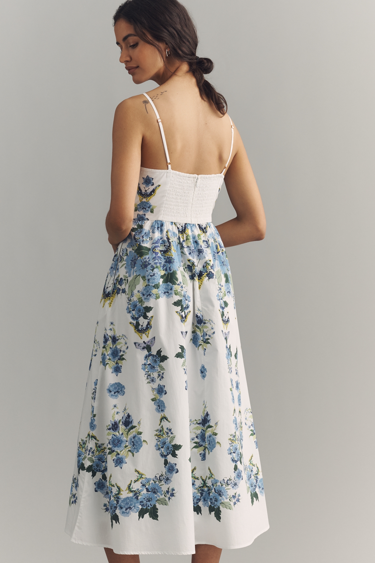By Anthropologie Cotton Scalloped Midi Dress