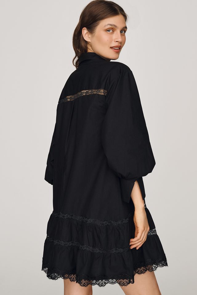 Maeve 100% Cotton Lace-Trim Shirtdress #1