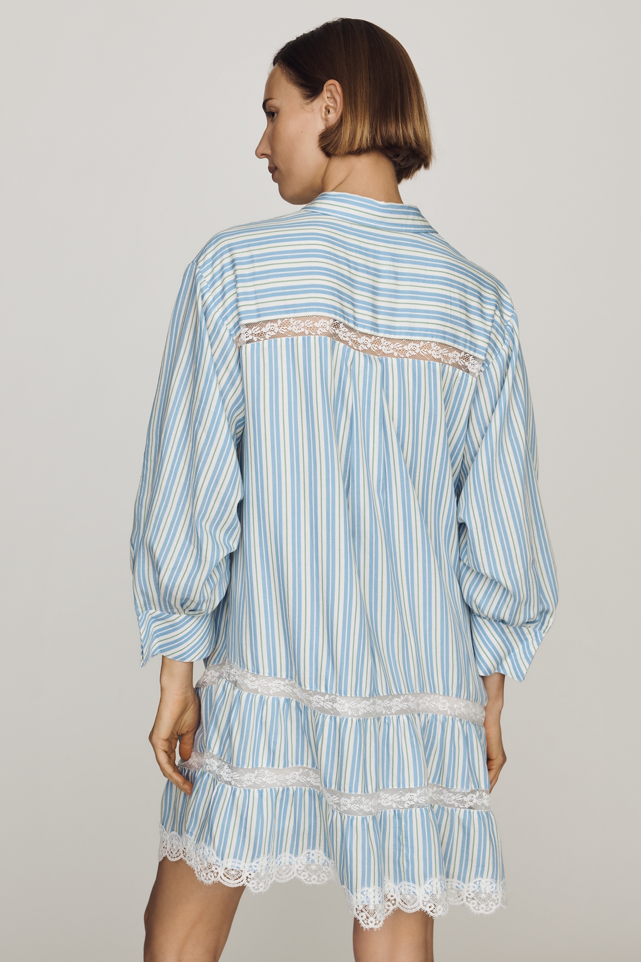 Maeve Cotton Lace-Trim Shirt Dress