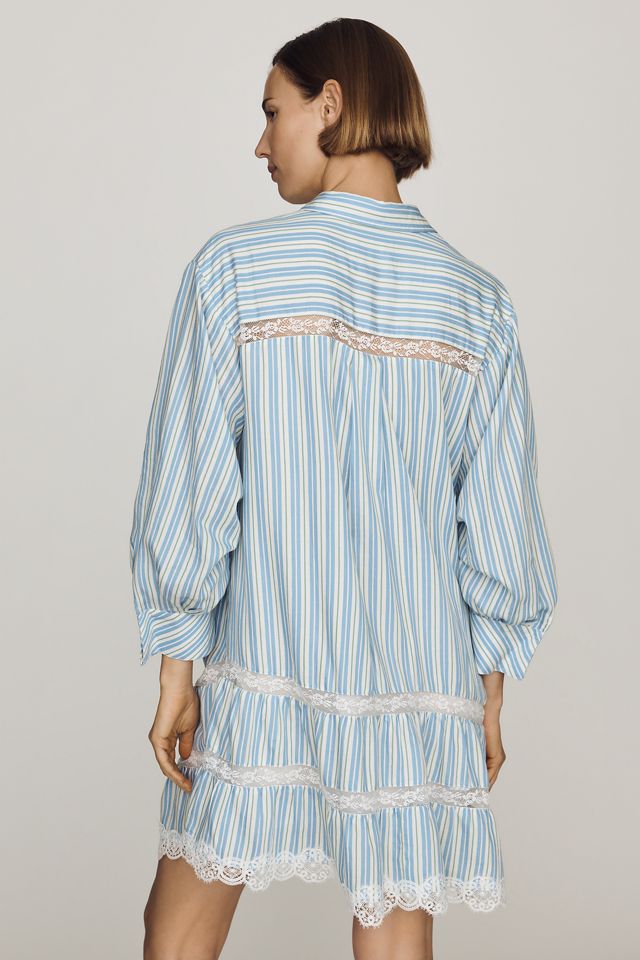 Maeve Cotton Lace-Trim Shirtdress #3
