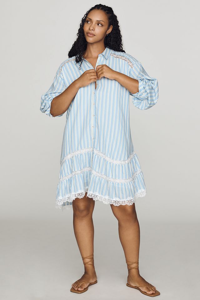 Maeve Cotton Lace-Trim Shirtdress #6