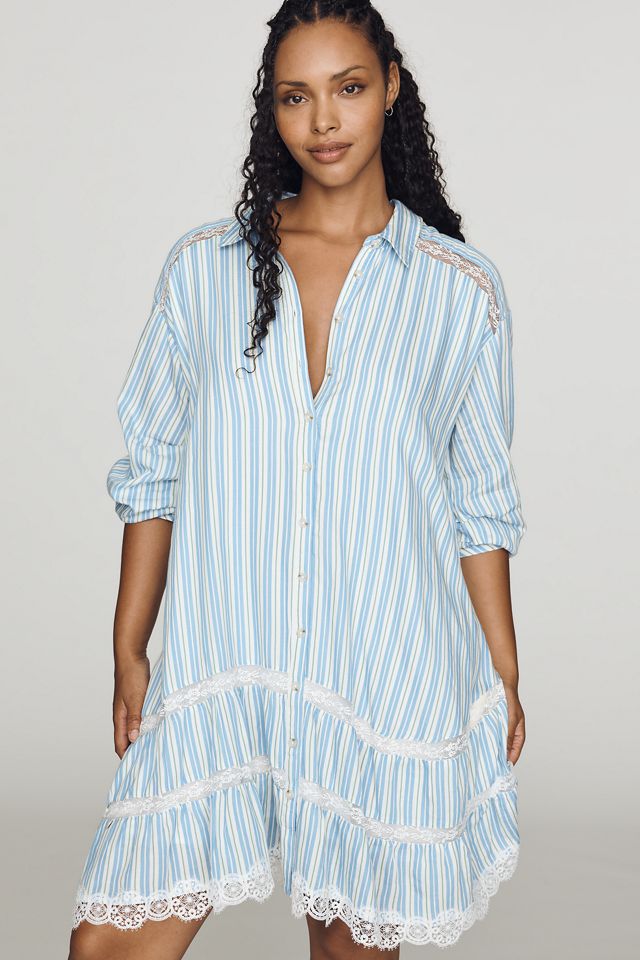 Maeve Cotton Lace-Trim Shirtdress #4