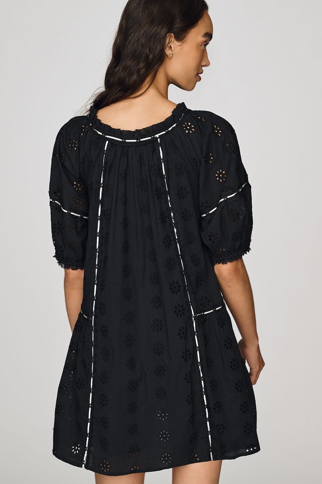 By Anthropologie 100% Cotton Eyelet Mini Dress #1