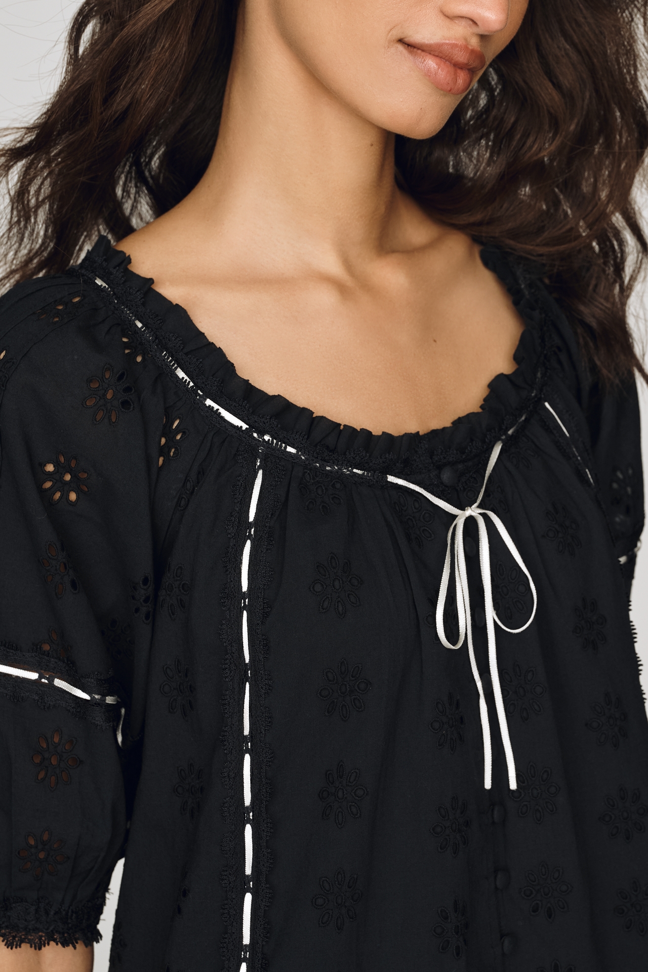 By Anthropologie 100% Cotton Eyelet Mini Dress