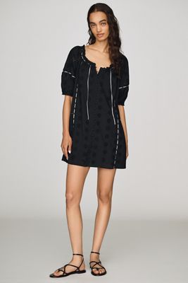 By Anthropologie 100% Cotton Eyelet Mini Dress