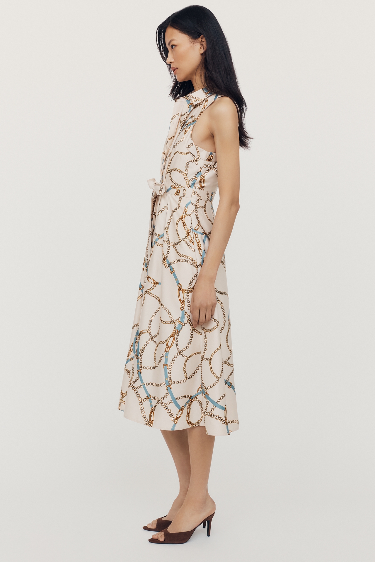 Maeve Satin Tie Twist Midi Dress