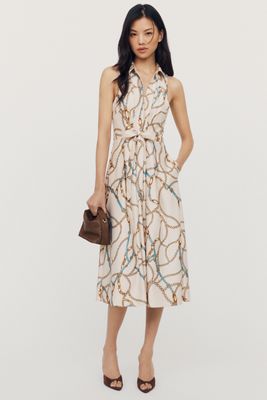 Maeve Satin Tie Twist Midi Dress