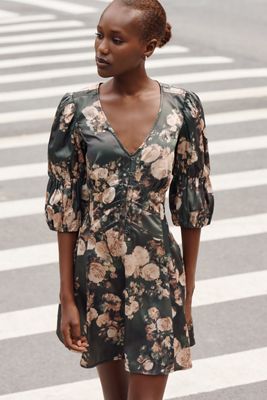 Pilcro Puff-Sleeve Slip Mini Dress