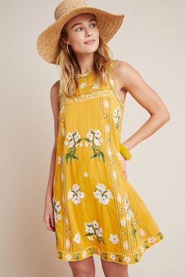 Embroidered Swing Dress