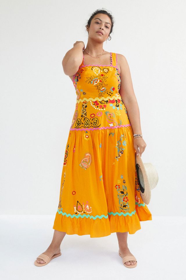 Maeve Sunset Embroidered Midi Dress #3