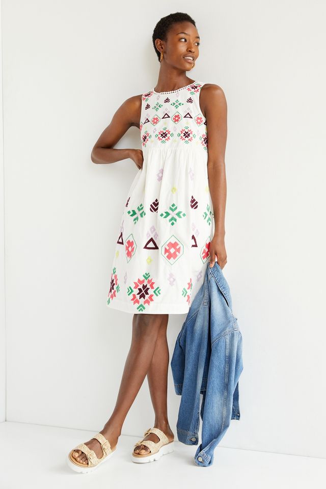 Embroidered dress clearance mini