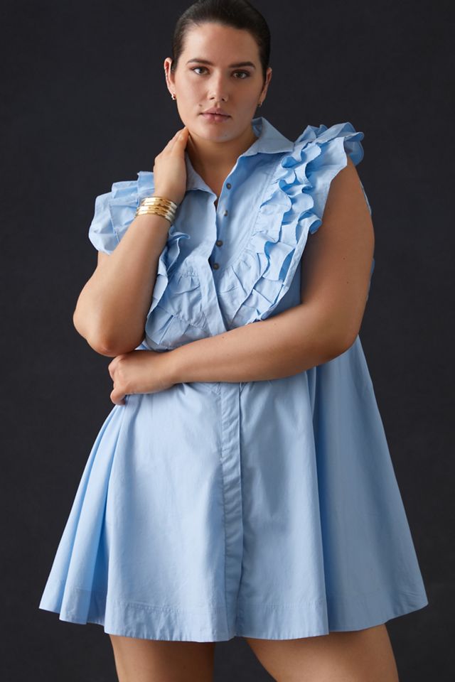 Maeve Ruffled Button-Front Mini Dress #7