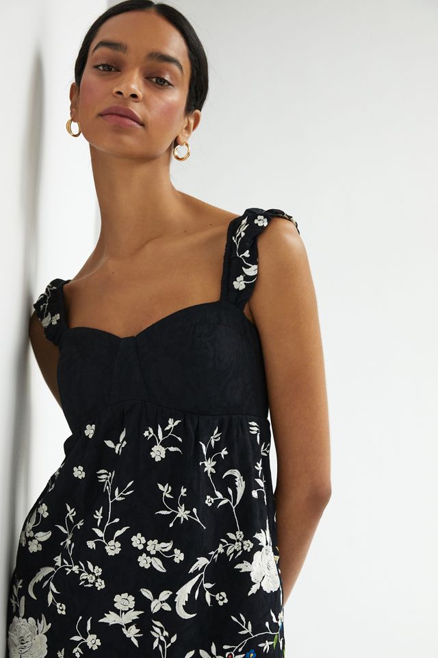 Cap-Sleeve Fringe Midi Dress #1