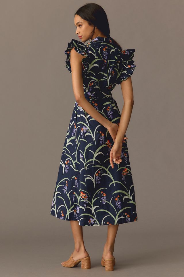 Ruffled Floral Shirt Dress #3