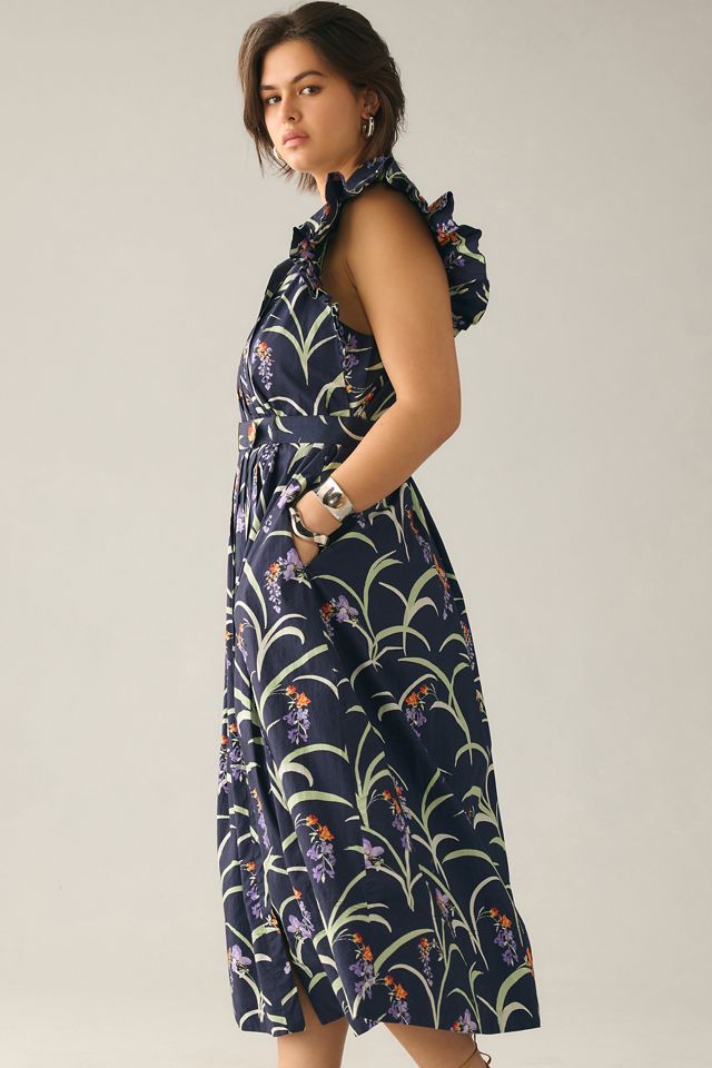 Ruffled Floral Shirt Dress #7