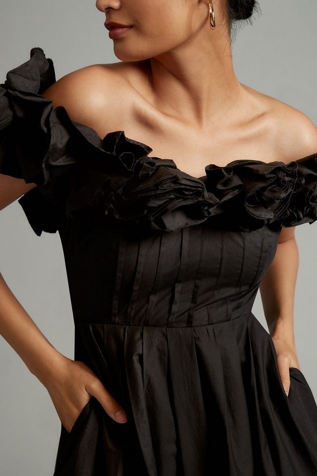 Robe plissée à encolure volantée Maeve #2