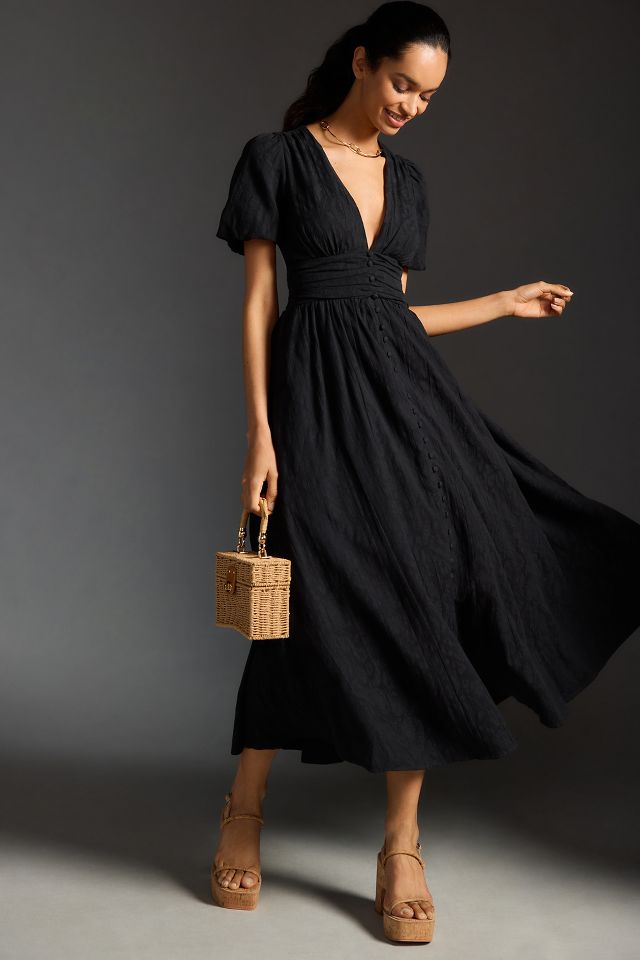 Button clearance black dress