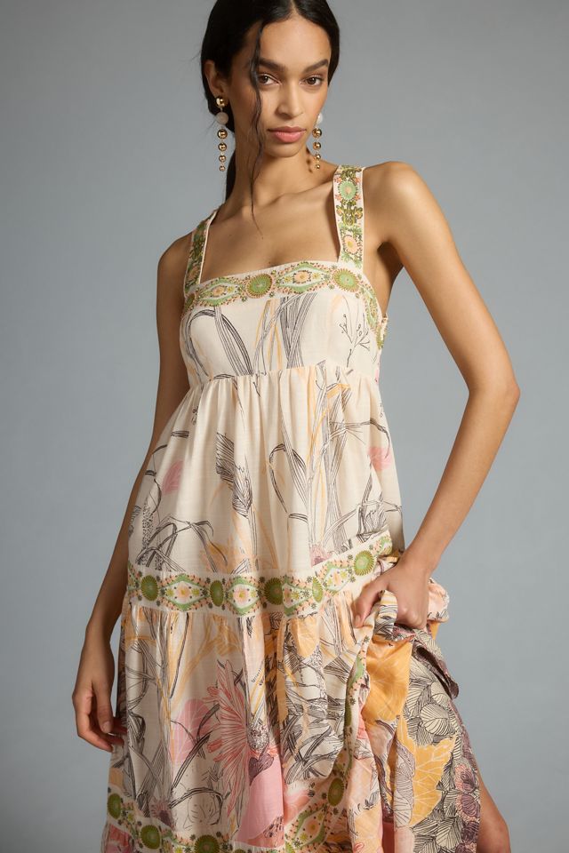By Anthropologie Square-Neck Floral Maxi Dress #3