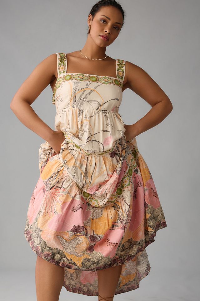 By Anthropologie Square-Neck Floral Maxi Dress #7