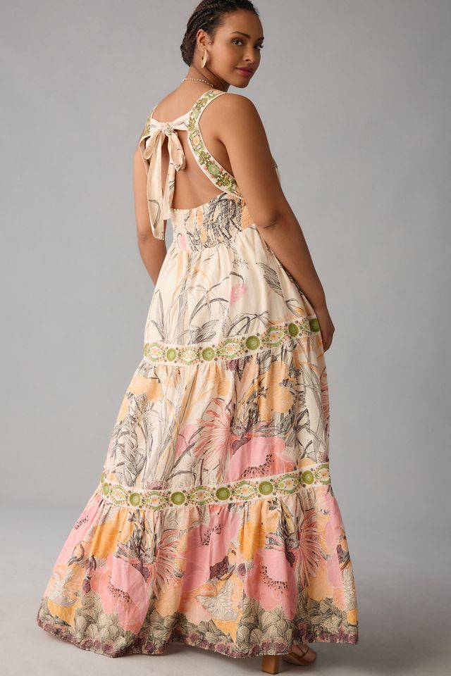 By Anthropologie Square-Neck Floral Maxi Dress #10