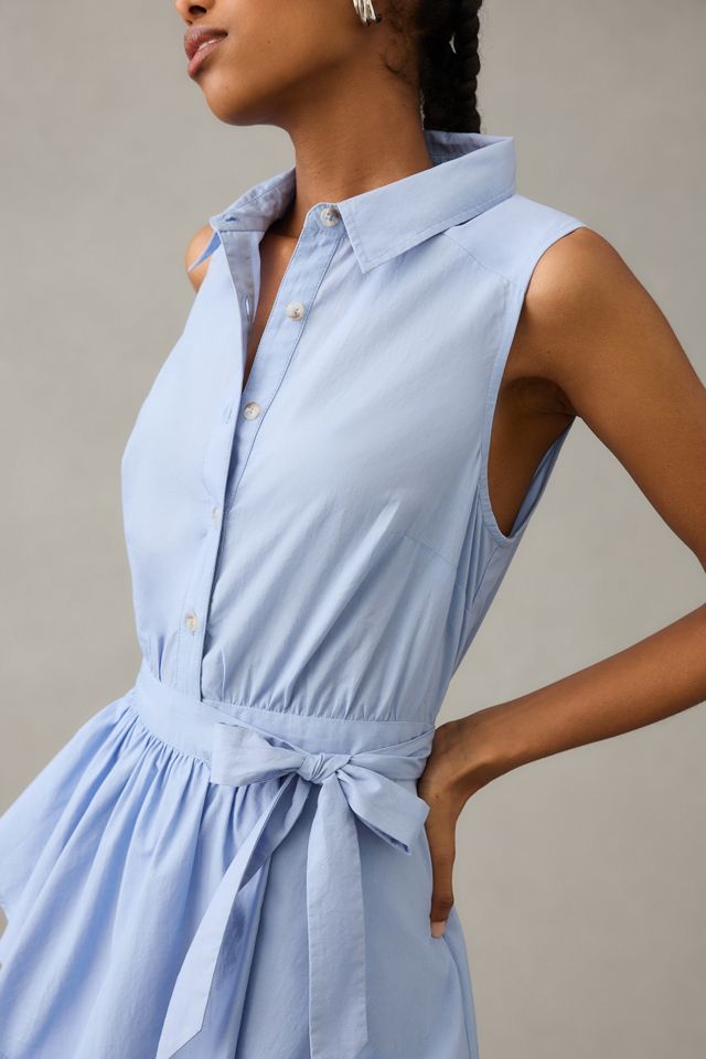 Maeve Asymmetrical Sleeveless Shirt Dress #1