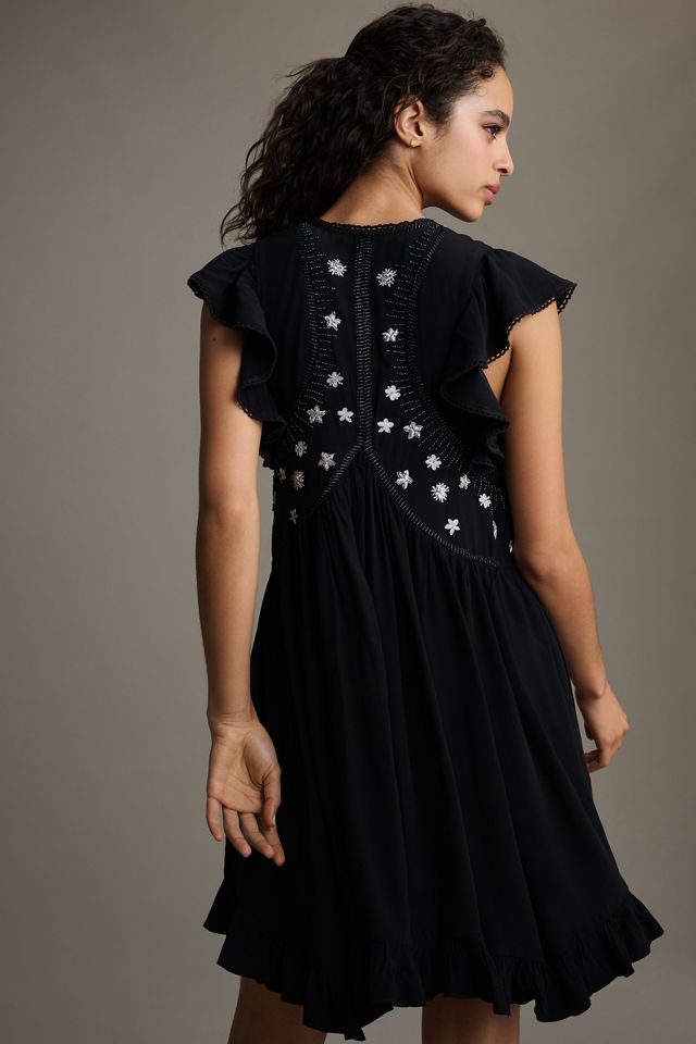 By Anthropologie V-Neck Sequin Deco Swing Dress #1