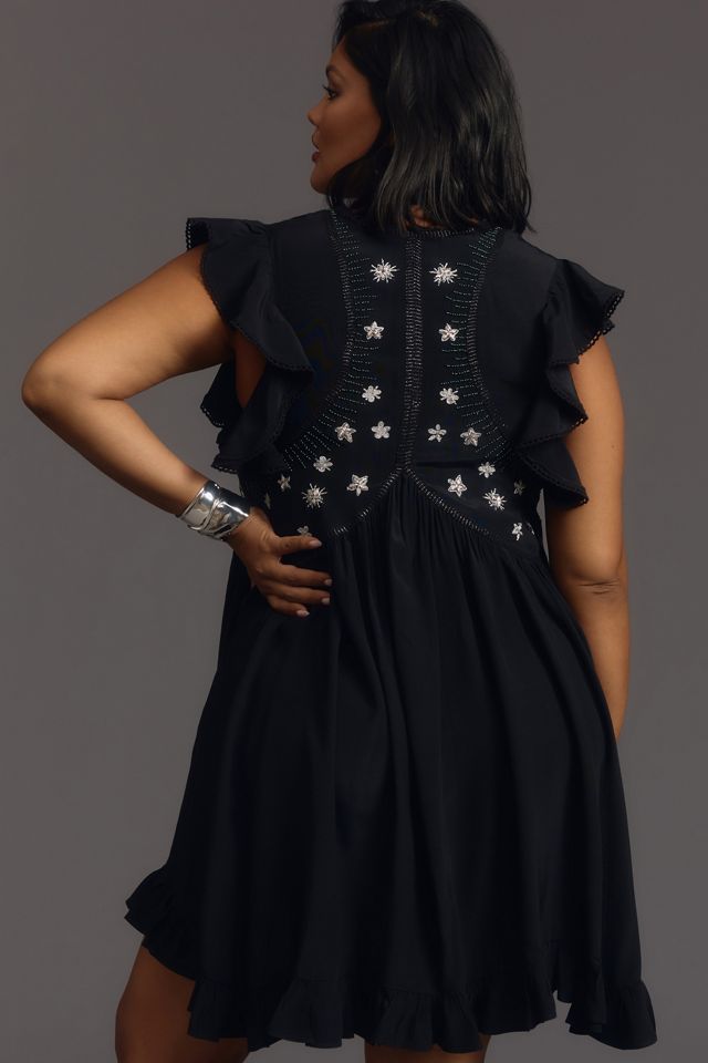 By Anthropologie V-Neck Sequin Deco Swing Dress #4