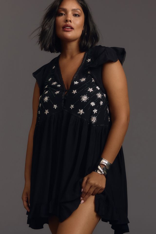 By Anthropologie V-Neck Sequin Deco Swing Dress #3